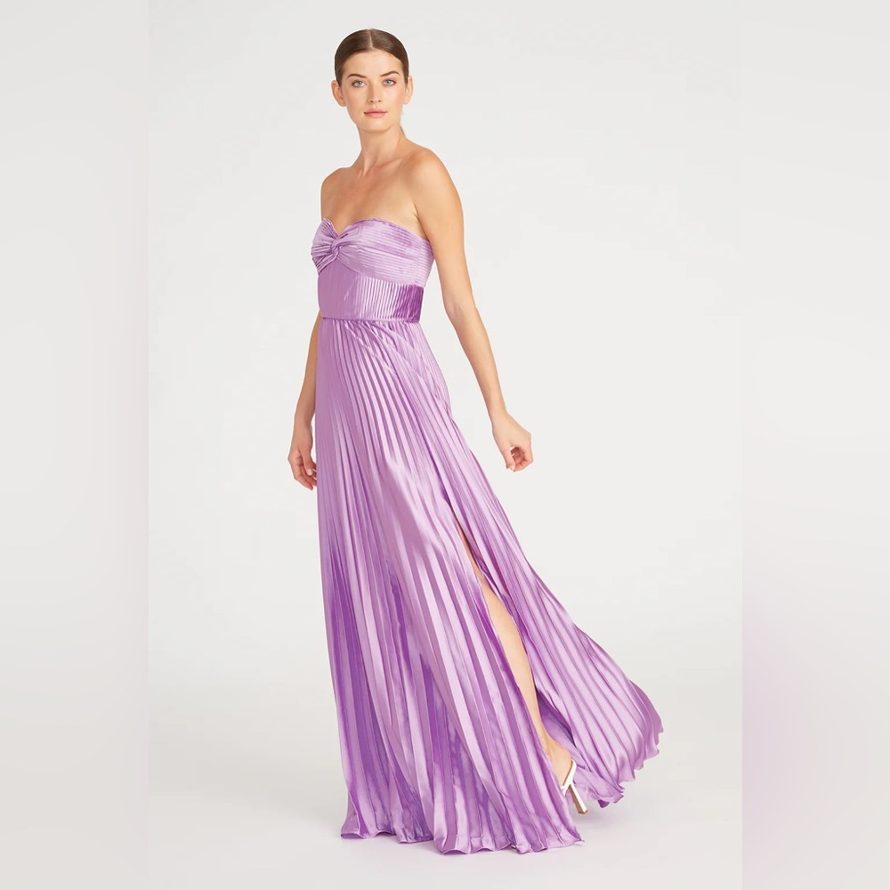 AMUR Stef Pleated Gown in Lilac Petal | 10